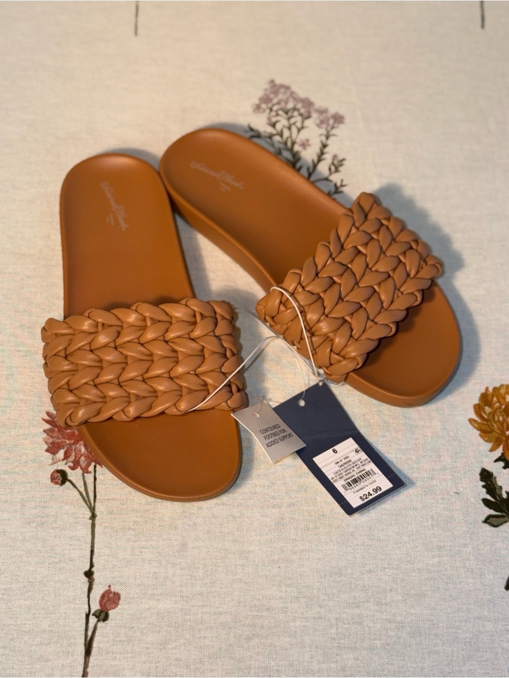 Universal Thread Braided Slide Sandals in Cognac
